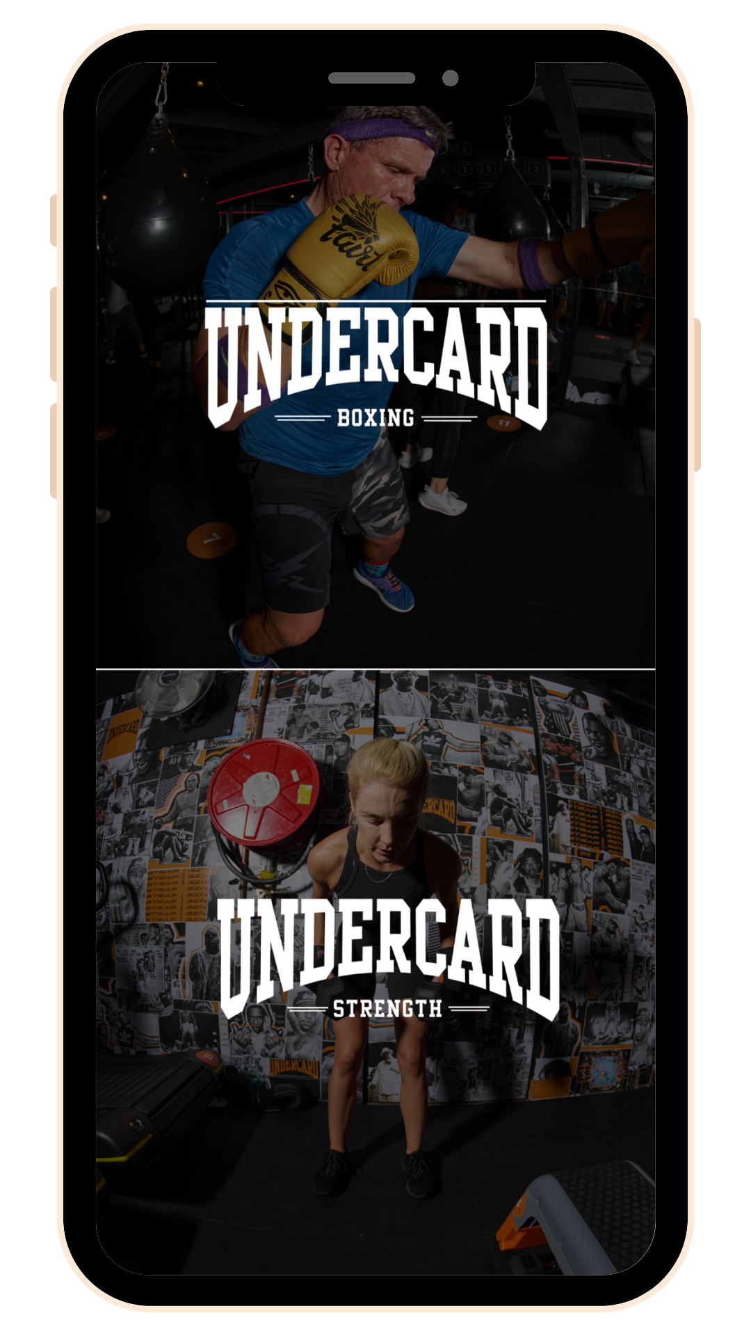 Undercard app shown on a phone
